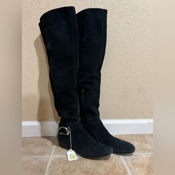 Gucci Black Dionysus Accent Suede Over the Knee Sock Boots 39.5 - Picture 1 of 15